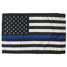 Polyester 3X5 - Thin Blue Line Flag 